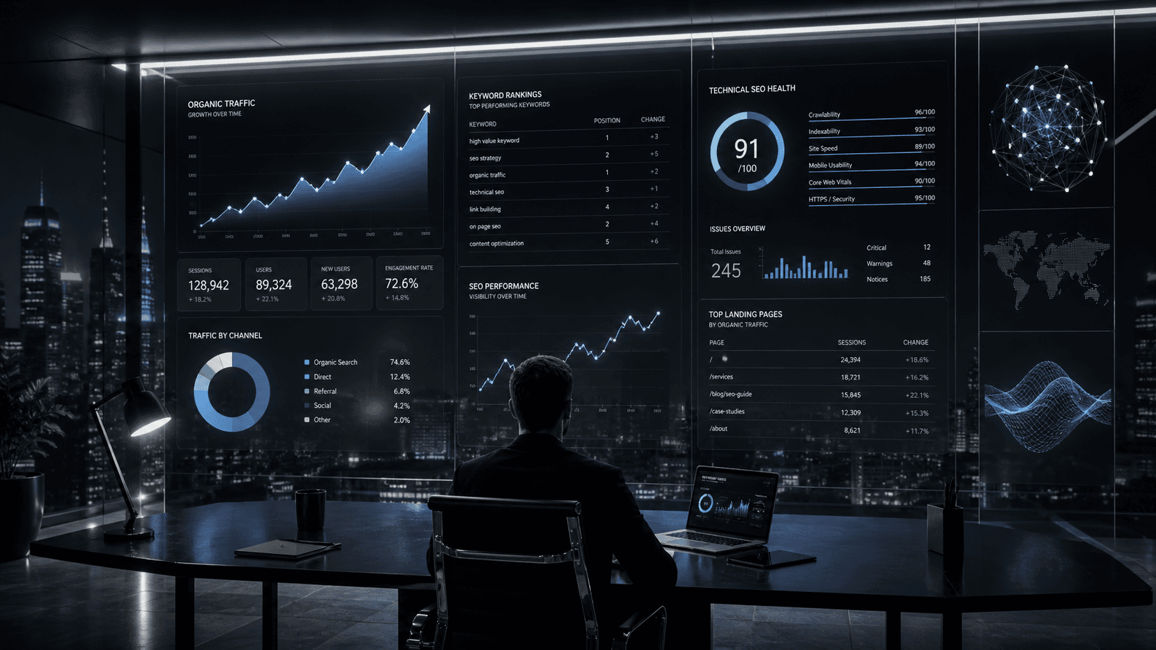 SEO analytics command center