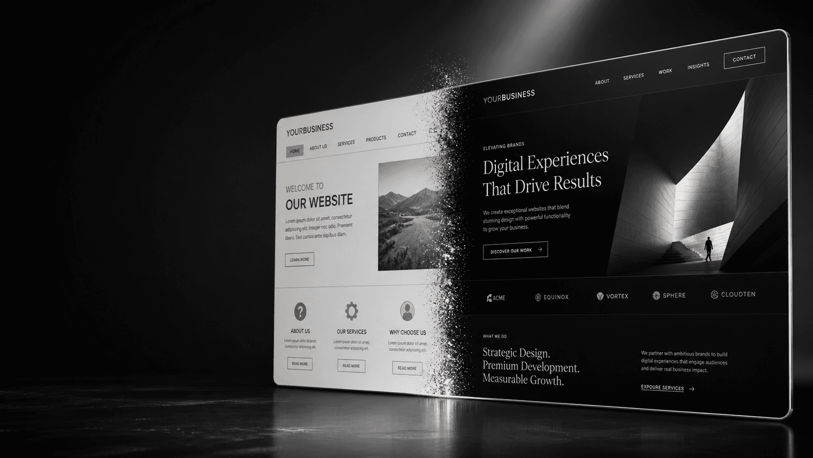 Website redesign before and after transformation