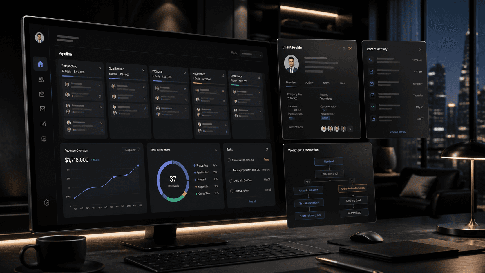 Custom CRM development sales pipeline dashboard