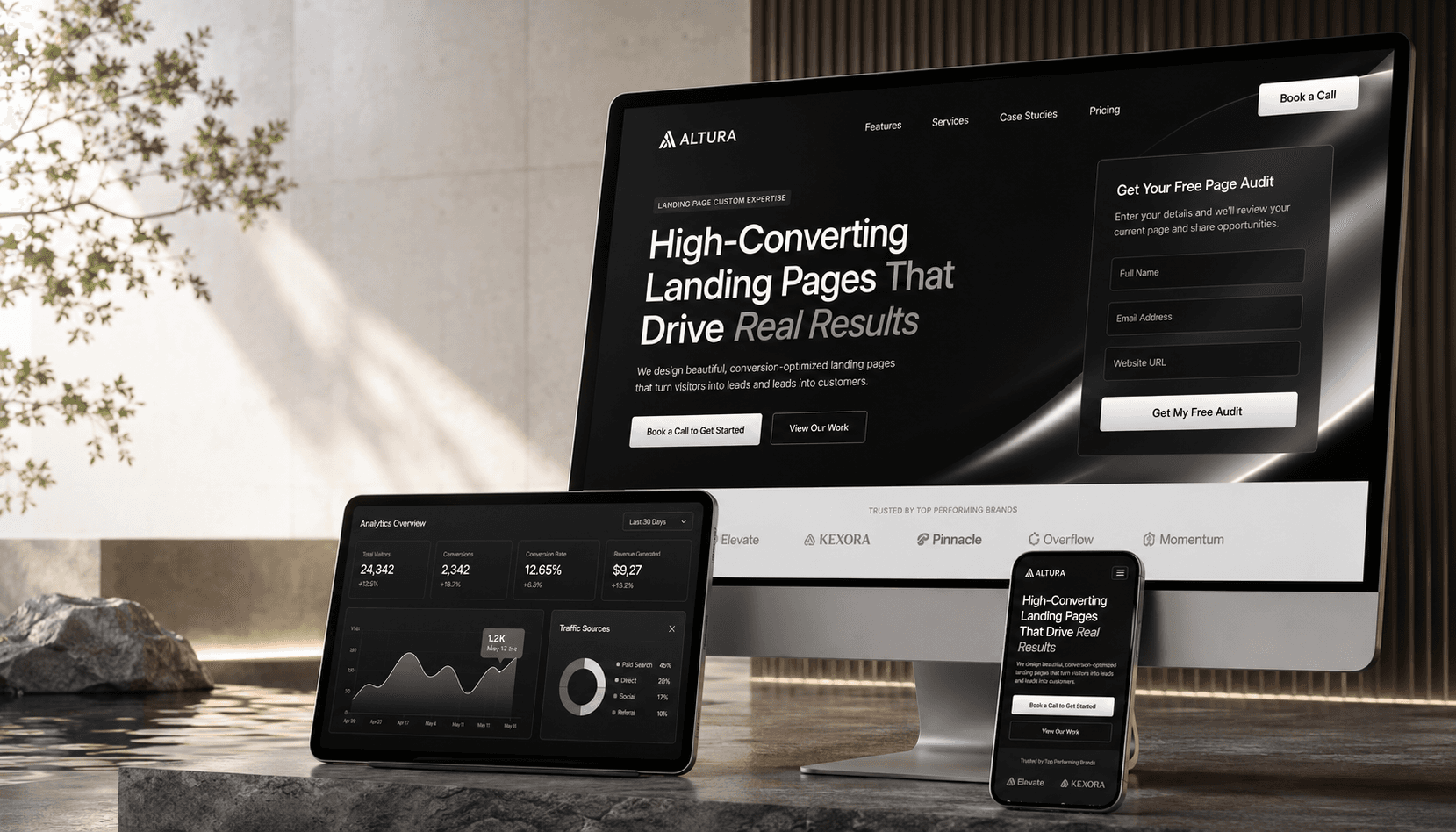 Landing page design — conversion-focused page layout