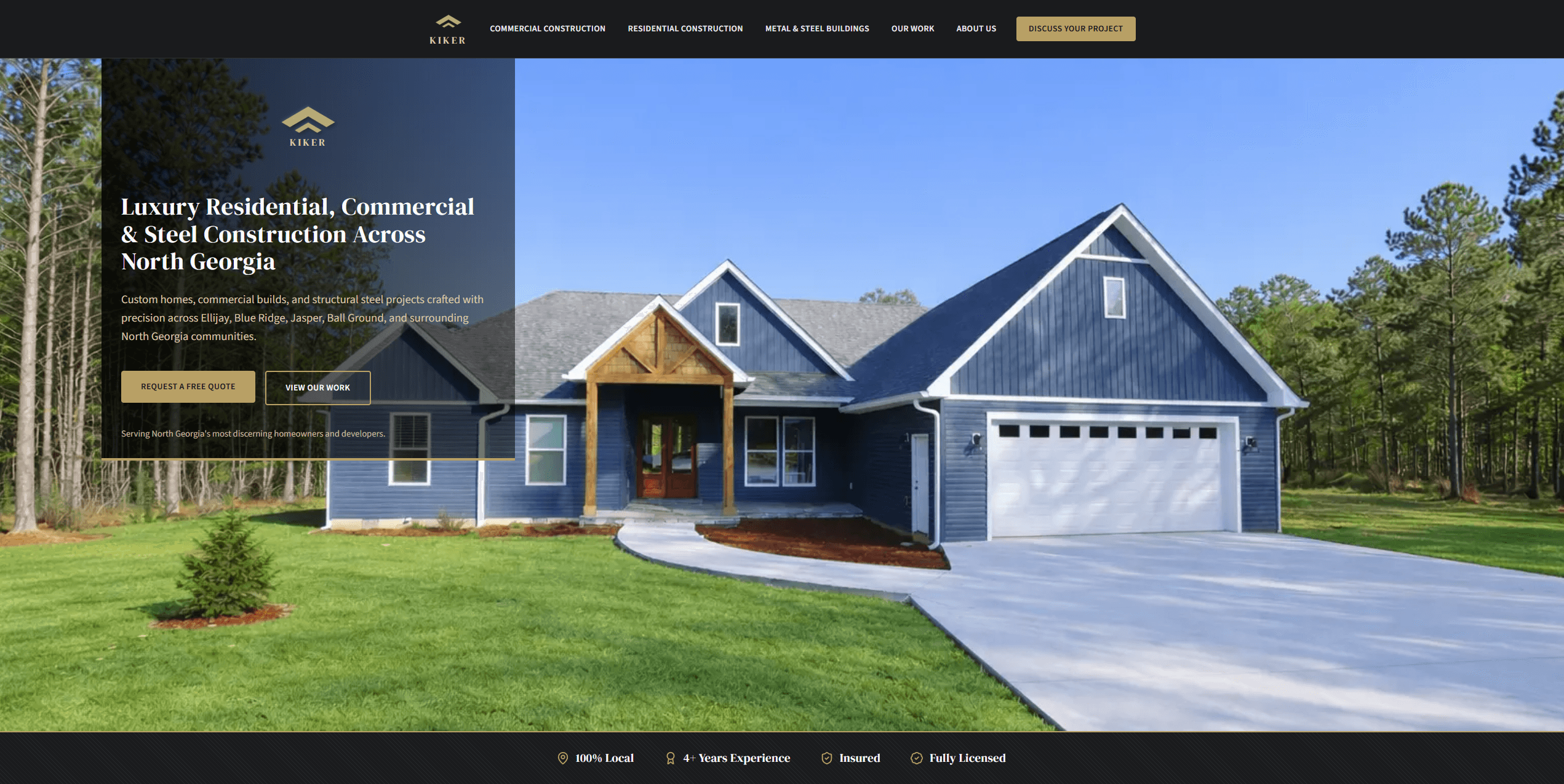 Kiker Construction LLC homepage built by SommeTech LLC