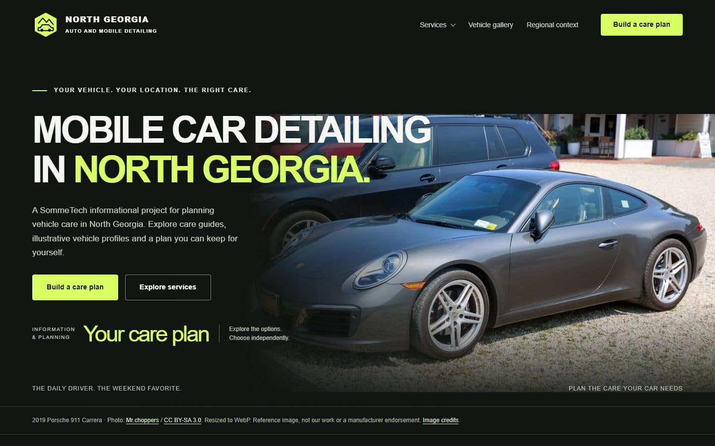 Georgia Mobile Detailers homepage at a desktop viewport