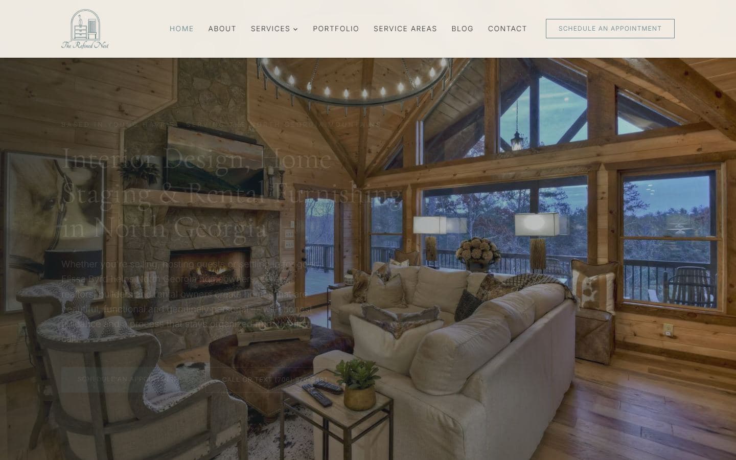 The Refined Nest homepage at a desktop viewport